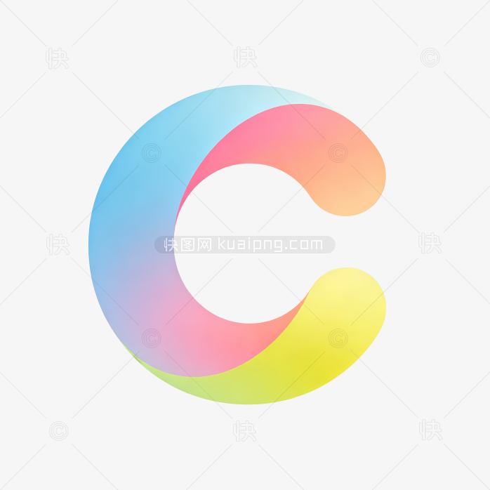 快图网原创彩色立体字母C