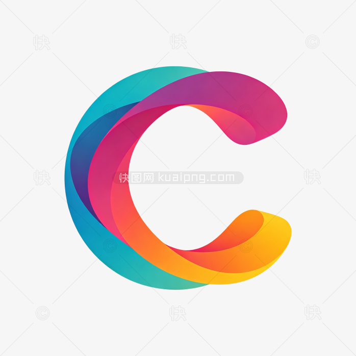 快图网原创彩色立体字母C