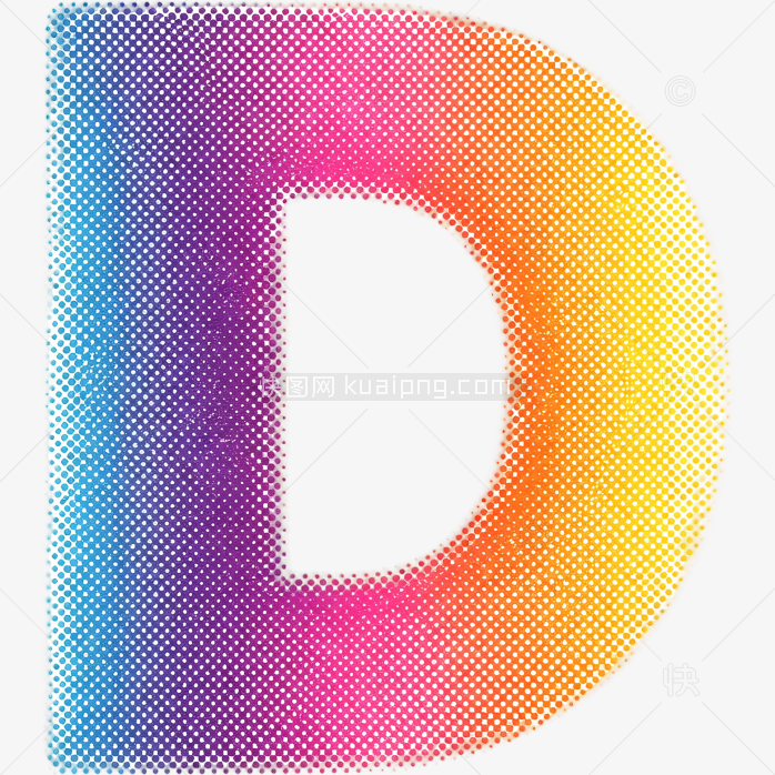 快图网原创彩色点阵字母D