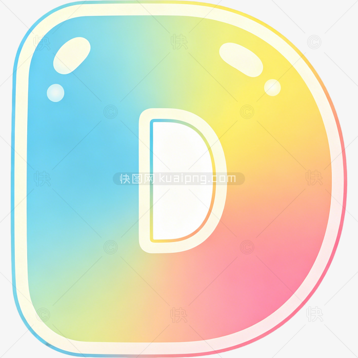 快图网原创彩色卡通字母D