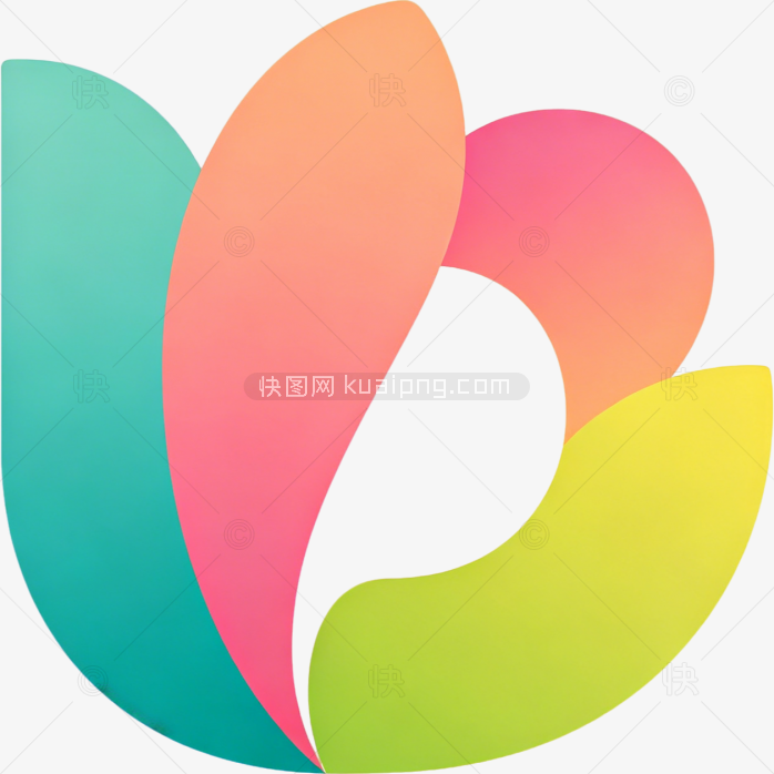 快图网原创彩色logo字母D