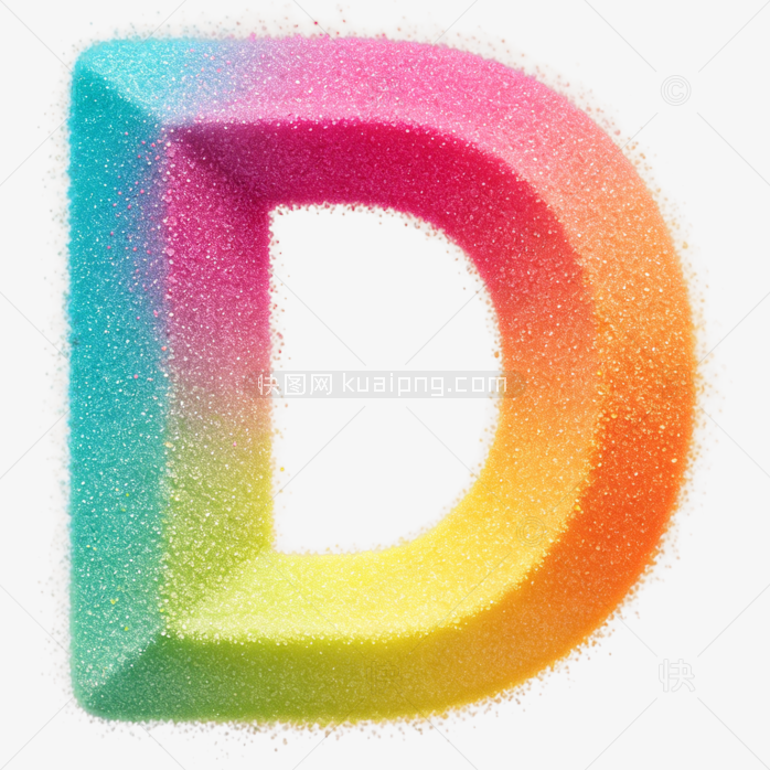快图网原创立体彩色字母D