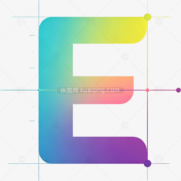 快图网原创字母彩色字体 E