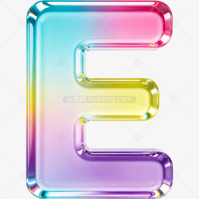 快图网原创字体字母 E 彩色