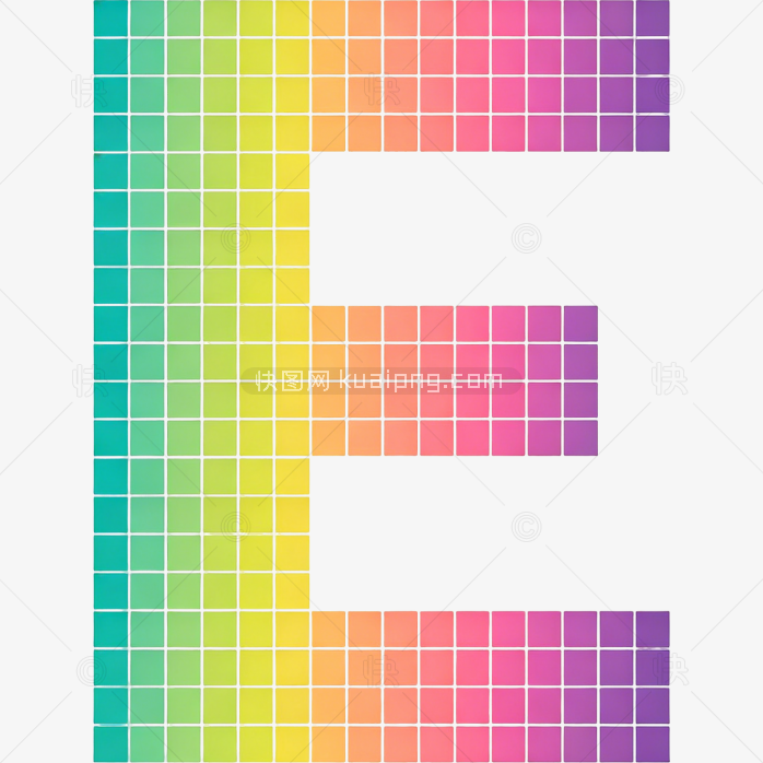 快图网原创彩色 E 开头标志字母