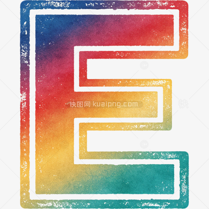 快图网原创字体标志素材字母 E