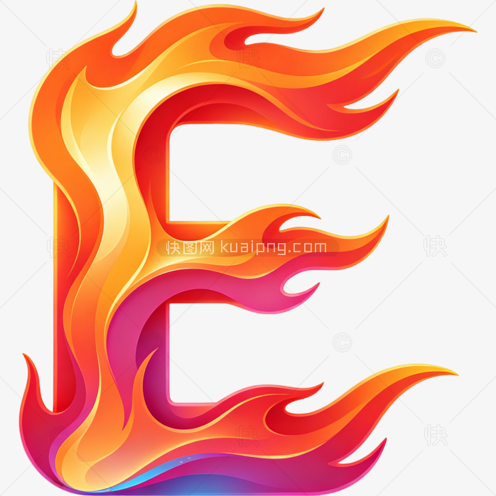快图网原创彩色 logo 素材字母 E