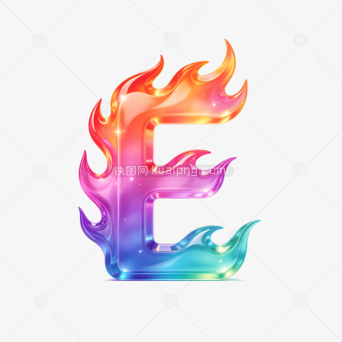 快图网原创原创字体创意彩色 E