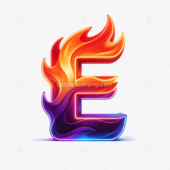 快图网原创创意字体艺术字字母 E