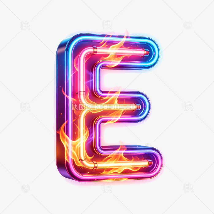 快图网原创创意字体质感 E 字母 E