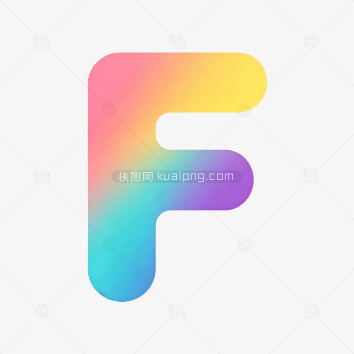 快图网原创彩色字母F设计