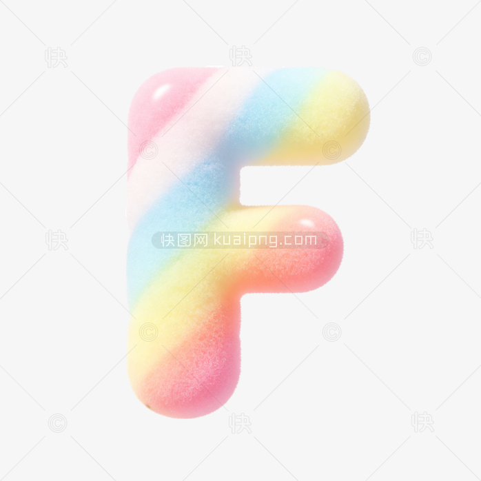 快图网原创彩色立体字母F设计