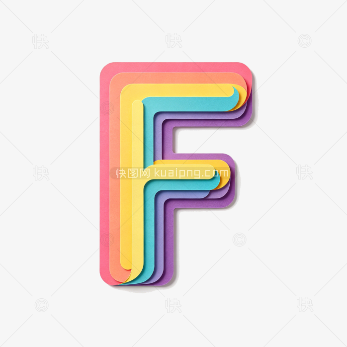 快图网原创彩色字母F设计