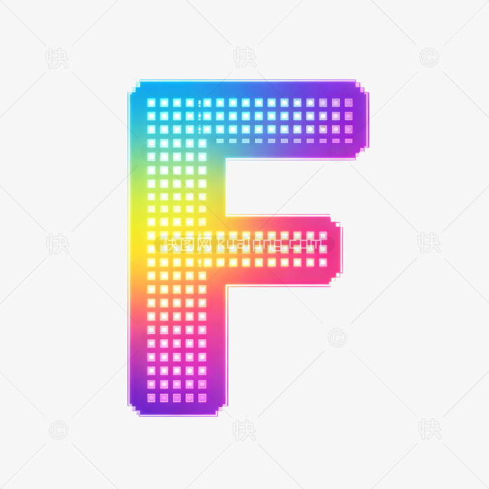 快图网原创彩色字母F设计
