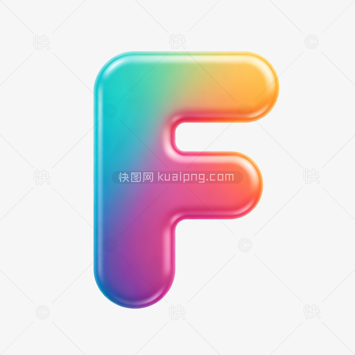快图网原创彩色立体字母F设计