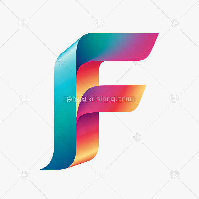 快图网原创彩色立体字母F设计