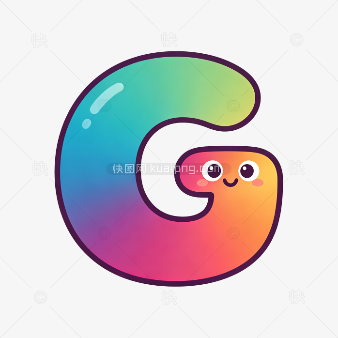 快图网原创可爱卡通字母G