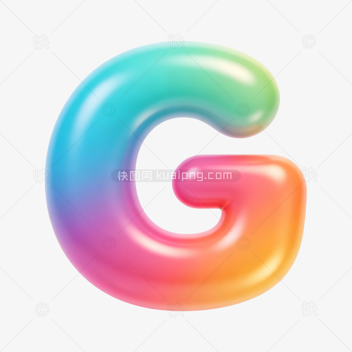 快图网原创立体彩色字母G