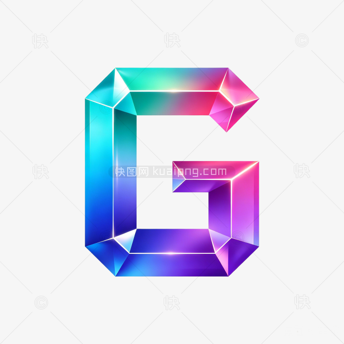 快图网原创立体彩色字母G
