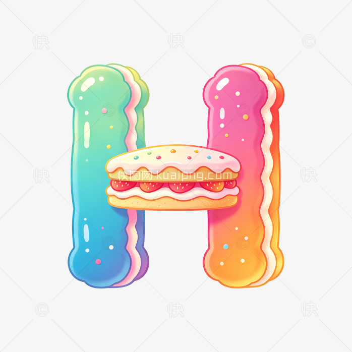 快图网原创卡通字母H