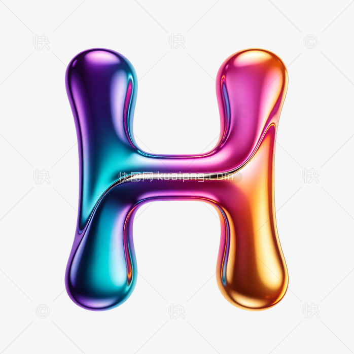 快图网原创立体字母H