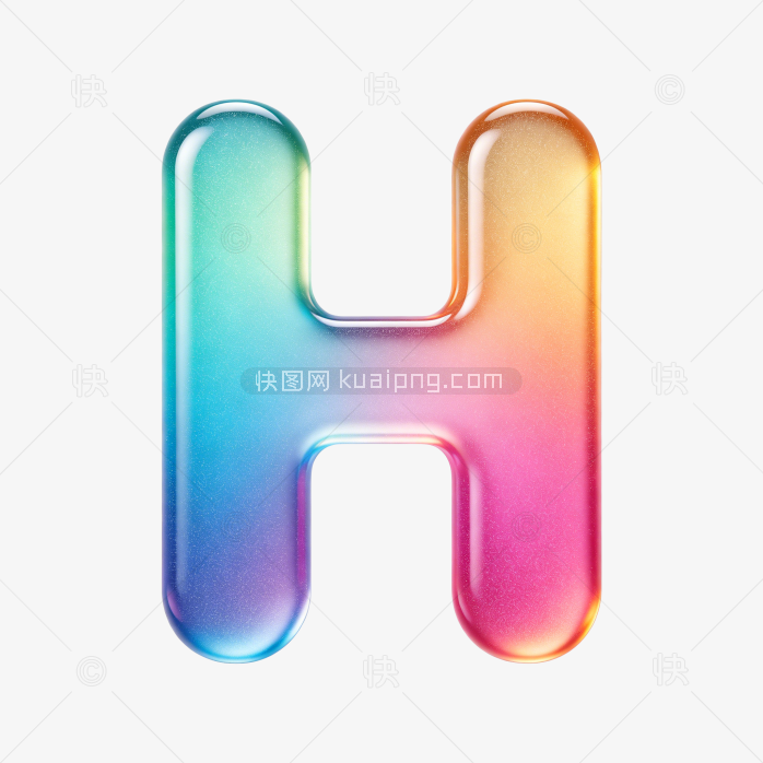 快图网原创立体字母H