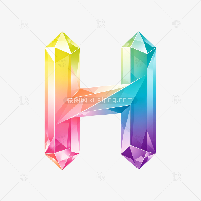 快图网原创立体字母H