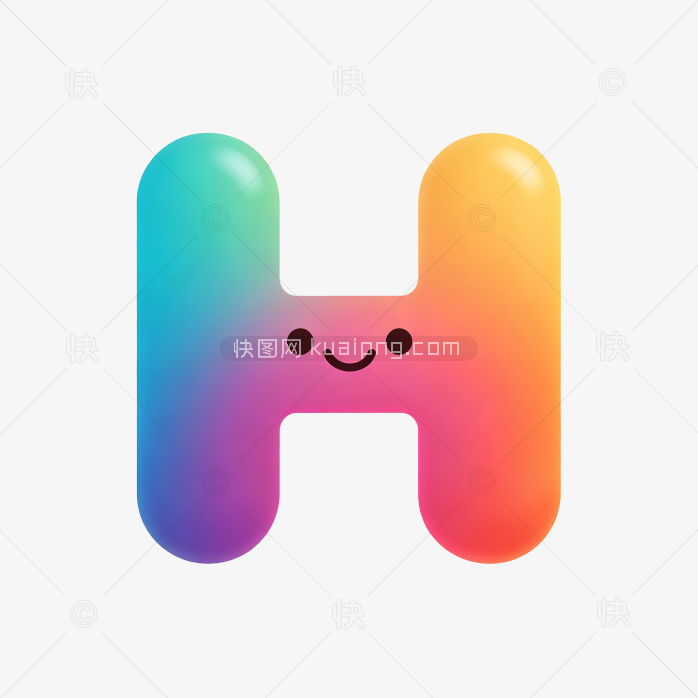 快图网原创卡通字母H