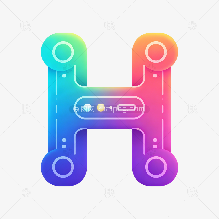 快图网原创卡通字母H