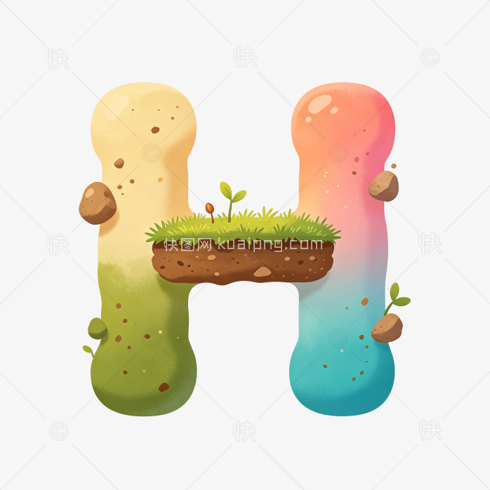 快图网原创卡通字母H