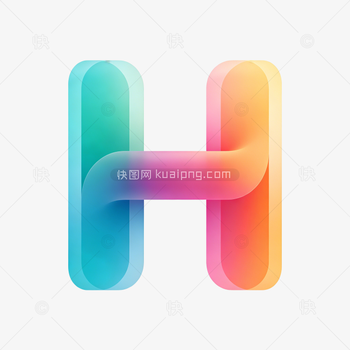 原创立体字母H