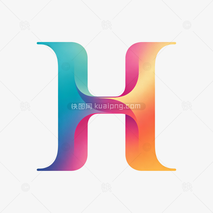 原创立体字母H