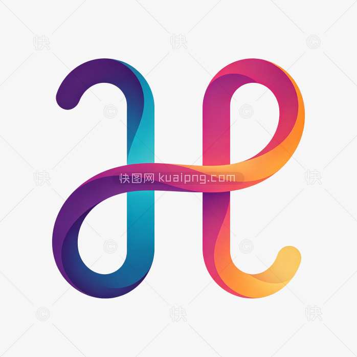 原创立体字母H