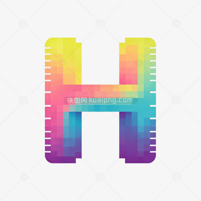 原创立体字母H