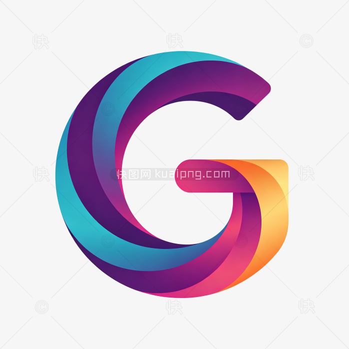 原创彩色立体字母G