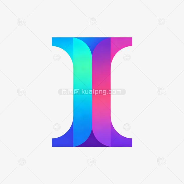 原创立体字母I