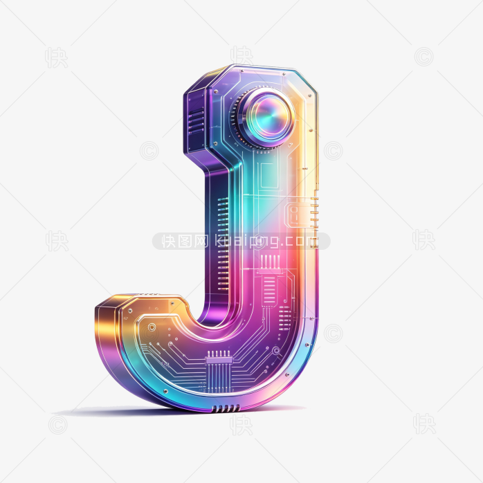 快图网原创立体字母J
