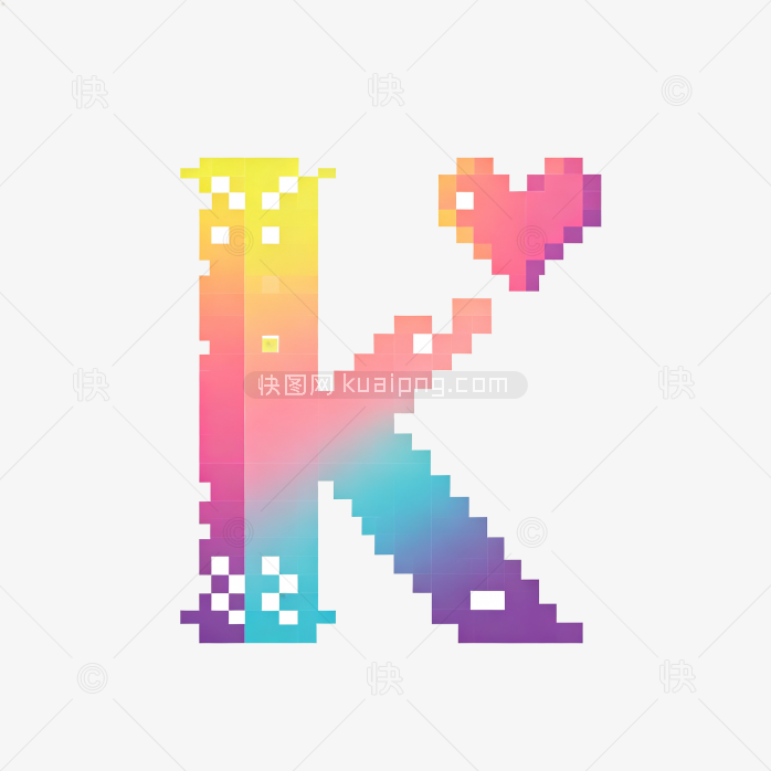 快图网原创创意马赛克字母K