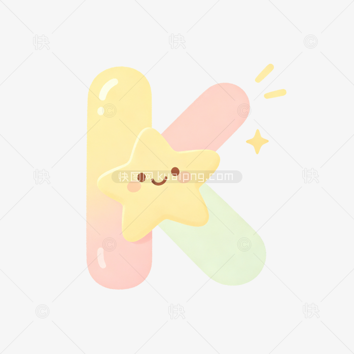 快图网原创卡通星星字母K