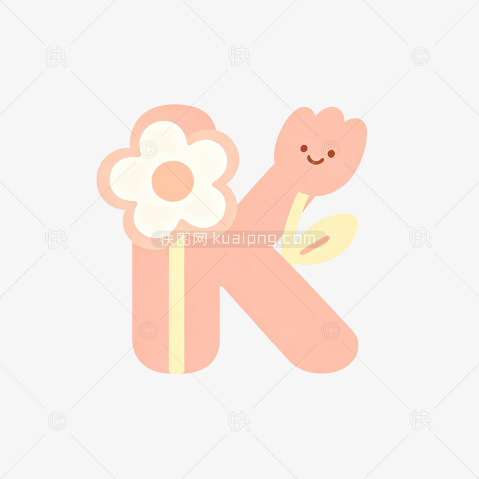 快图网原创卡通花朵字母K