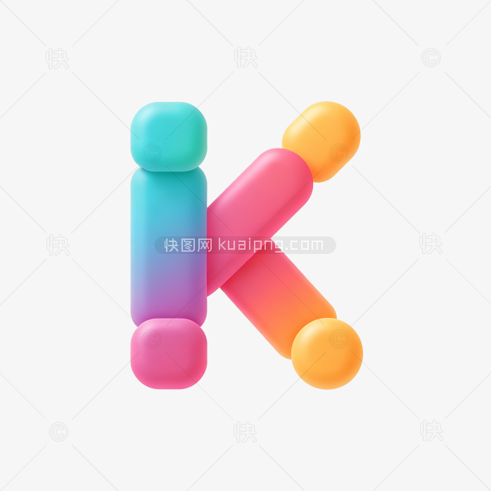 快图网原创立体字母K