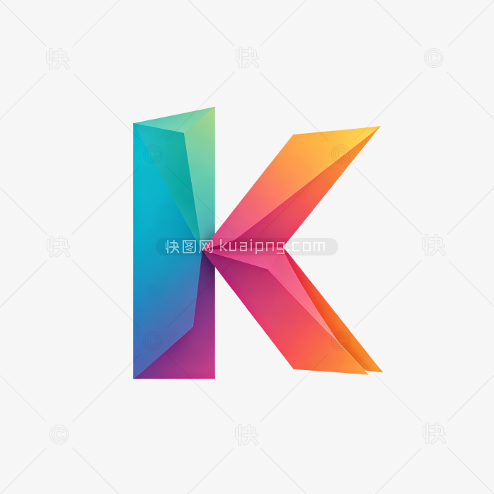 快图网原创立体字母K