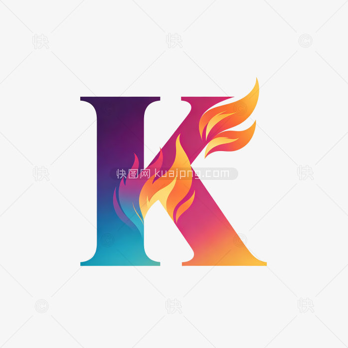 快图网原创火焰字母K