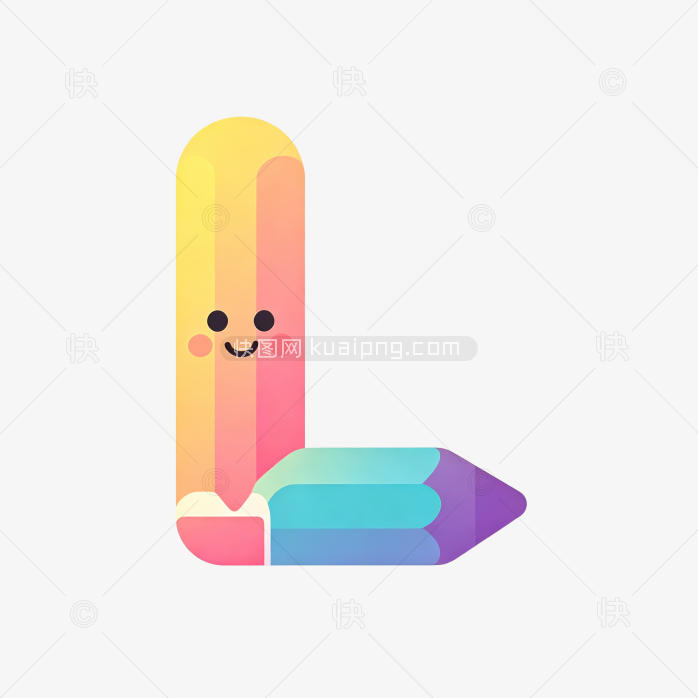 快图网原创卡通铅笔字母L