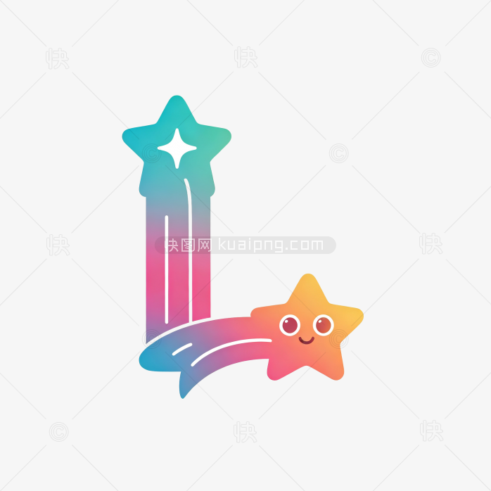 快图网原创卡通星星字母L