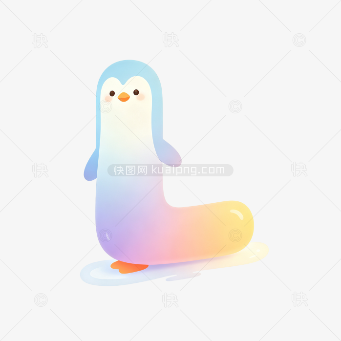 快图网原创卡通企鹅字母L
