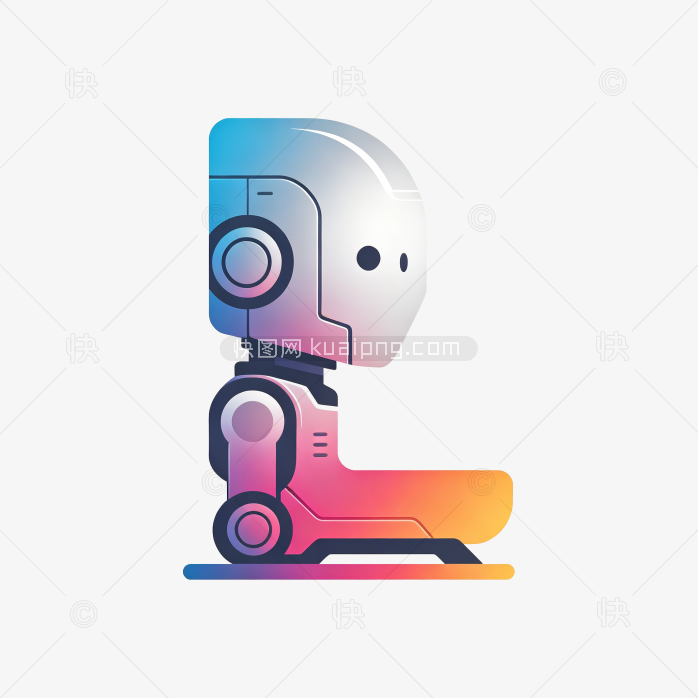快图网原创卡通机器人字母L
