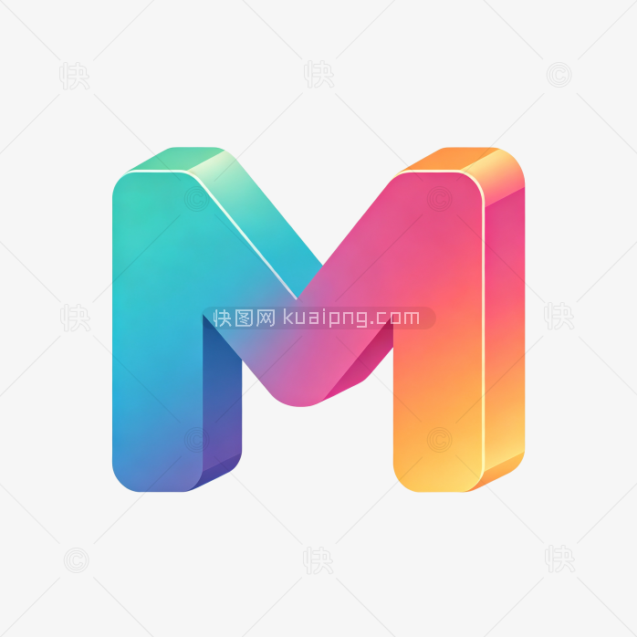 原创立体字母M