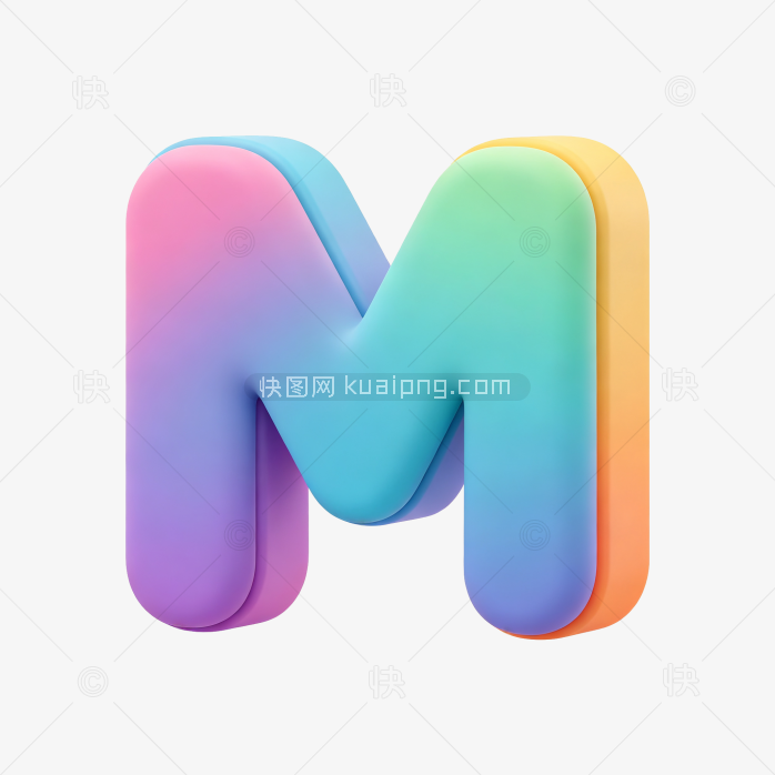 原创立体字母M