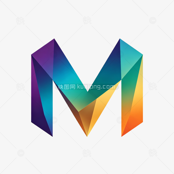 原创立体字母M